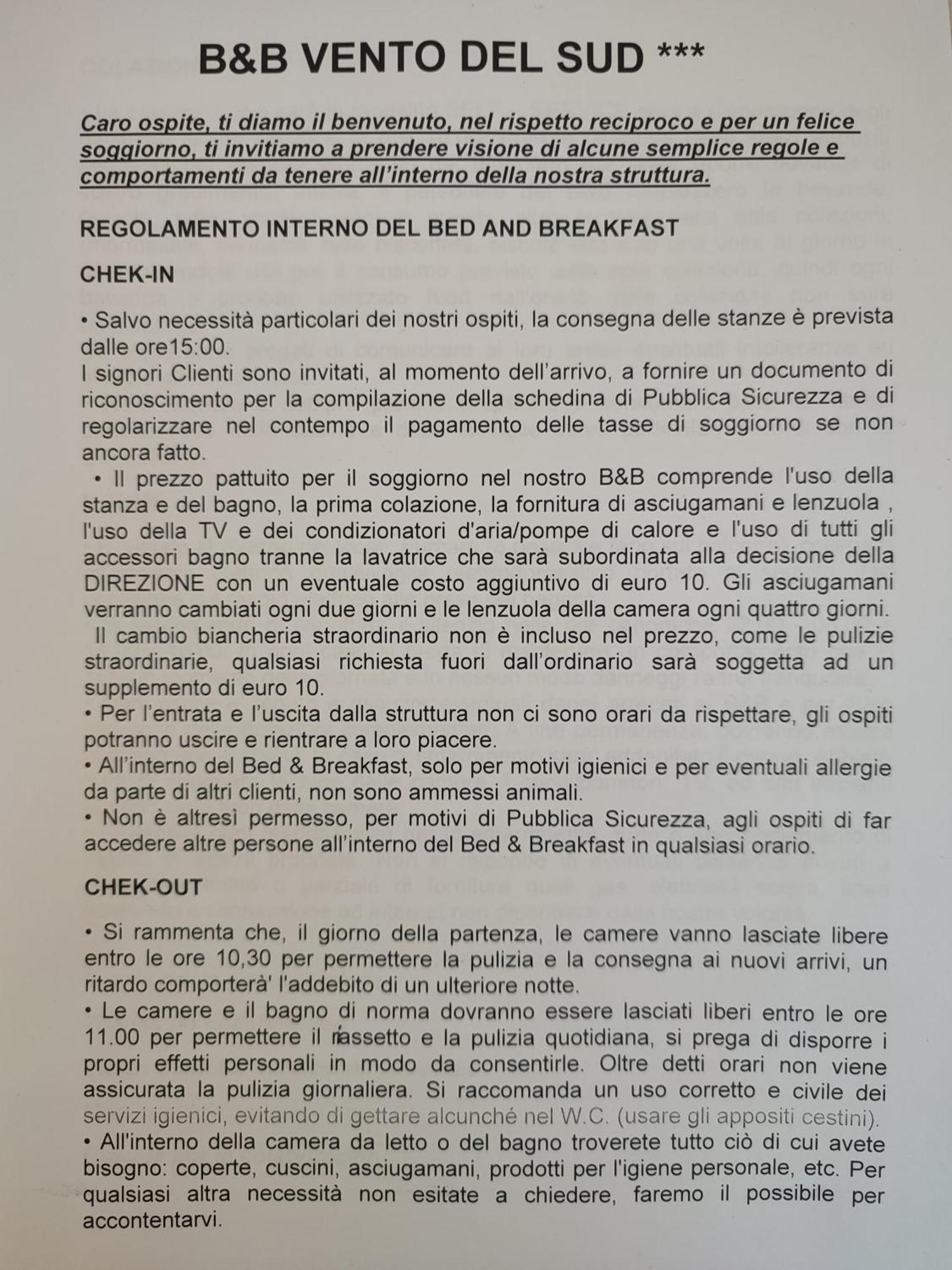 B&B Vento Del Sud Palermo Eksteriør bilde